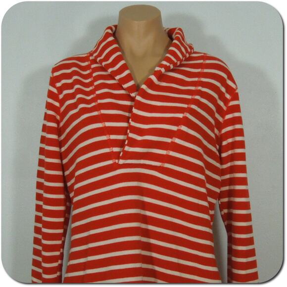 MERONA Sweatshirt M MEDIUM Womens Striped Red White - Picture 1 of 5
